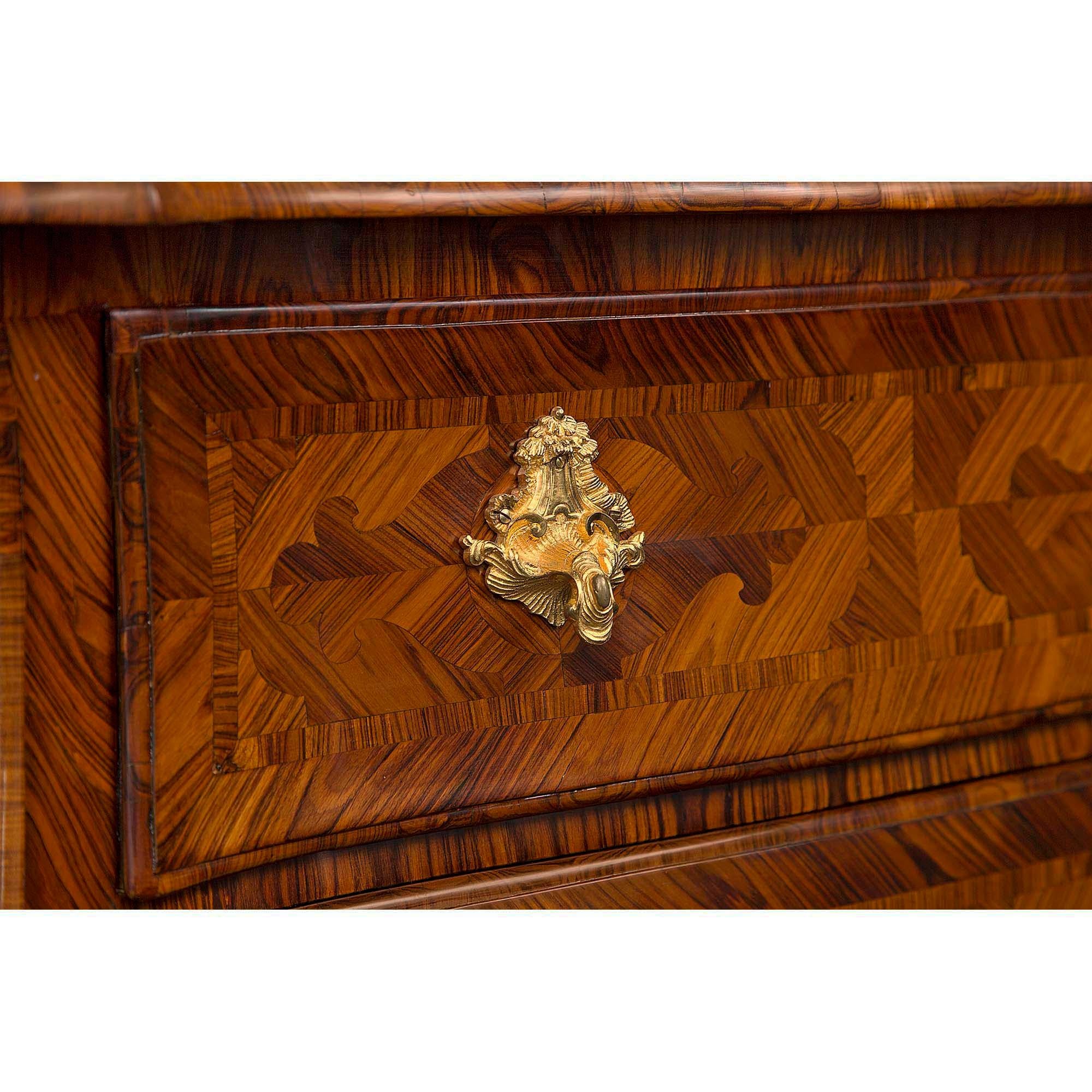 Italian 19th Century Rosewood Parquetry and Ormolu Three-Drawer Chests 2