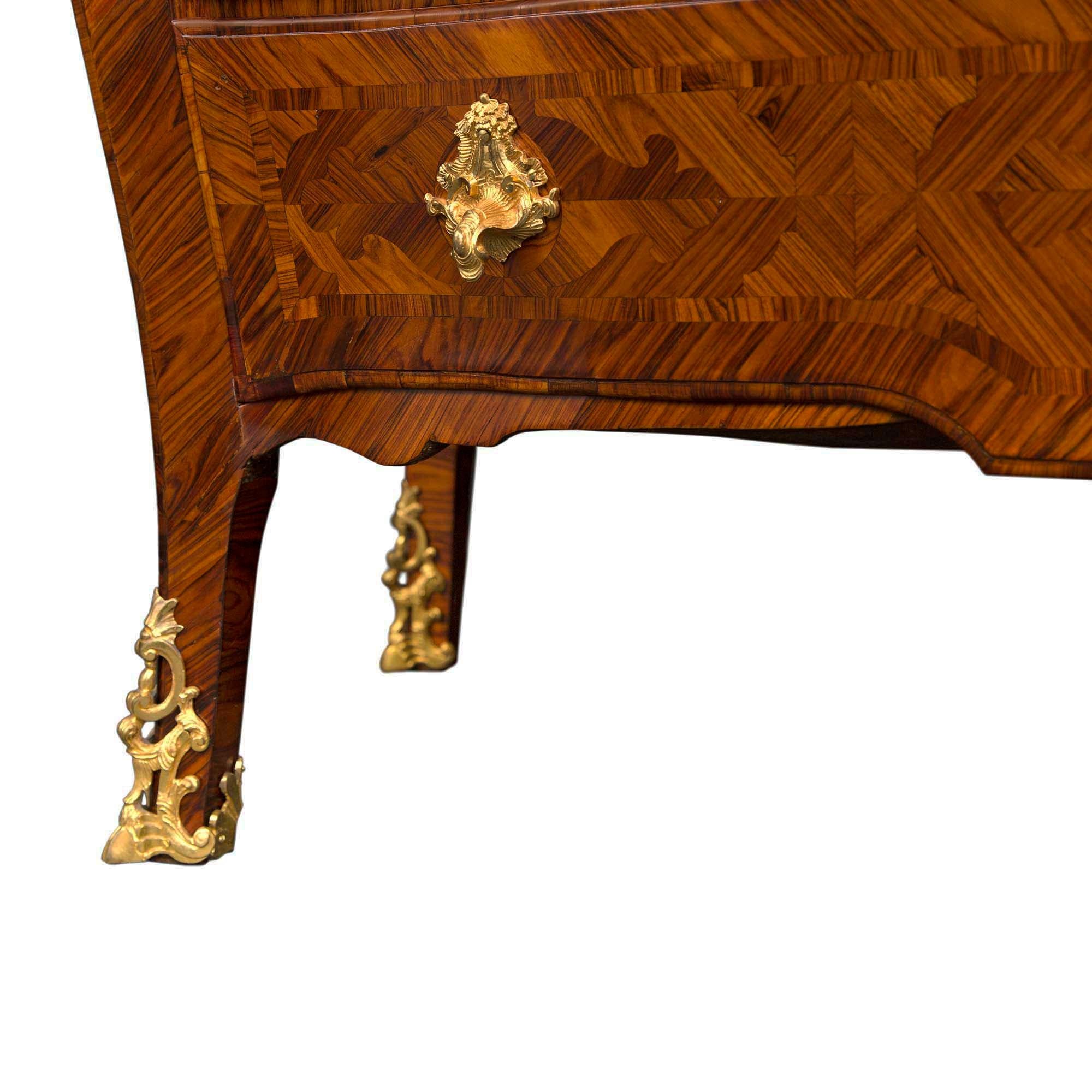 Italian 19th Century Rosewood Parquetry and Ormolu Three-Drawer Chests 3