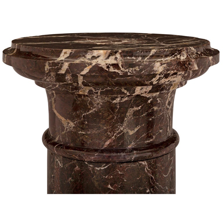 Italian 19th Century Rosso Levanto Marble Pedestal Column For Sale at ...