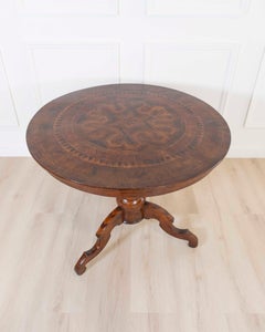 Italian 19th Century Round Inlaid Table