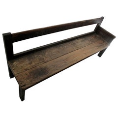 Italian 19th Century Rustic Walnut Church Bench