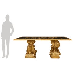 Tavolo da pranzo/centro italiano del XIX secolo in stile Scagliola e Mecca