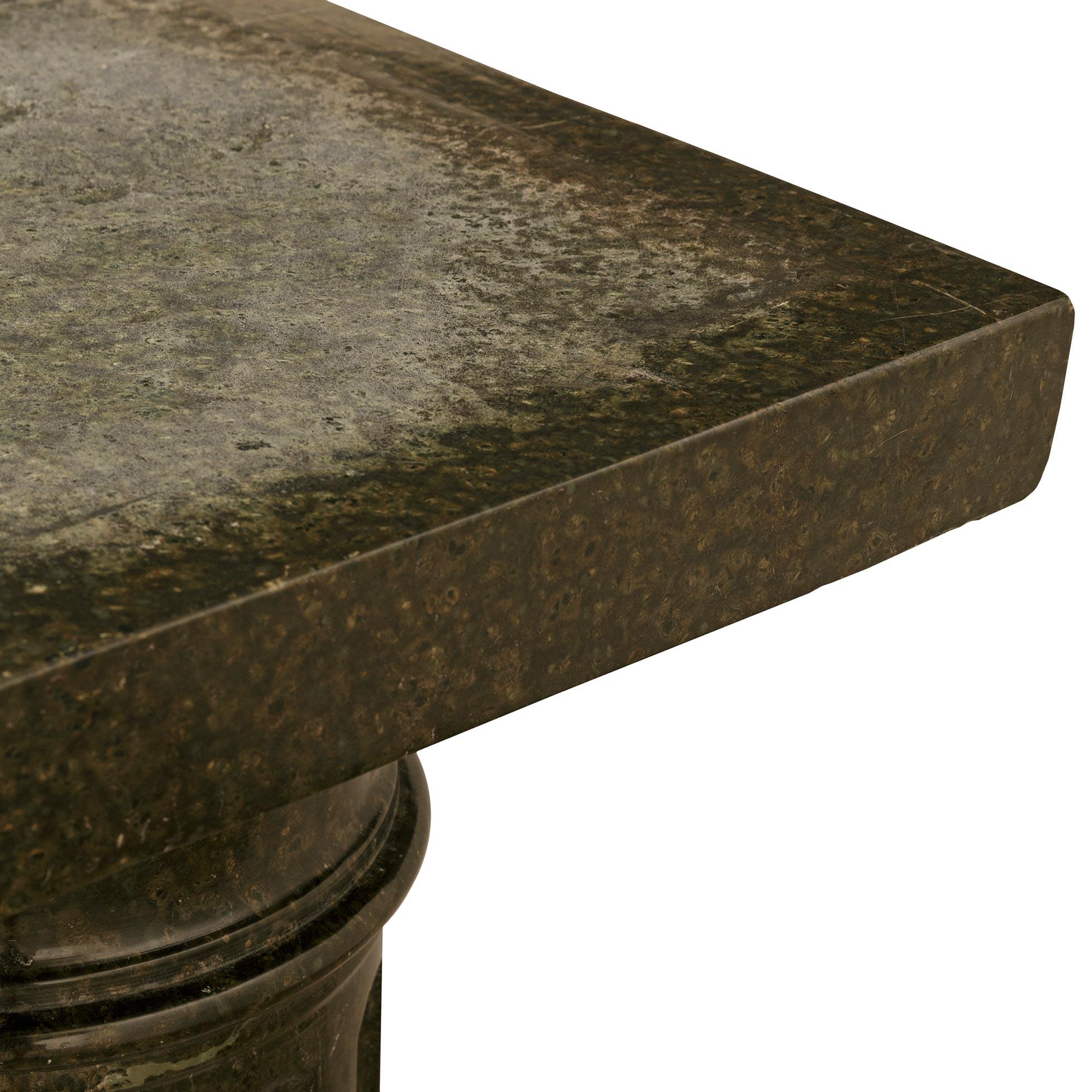 19th Century Italian 19th century Serpentine marble pedestal For Sale