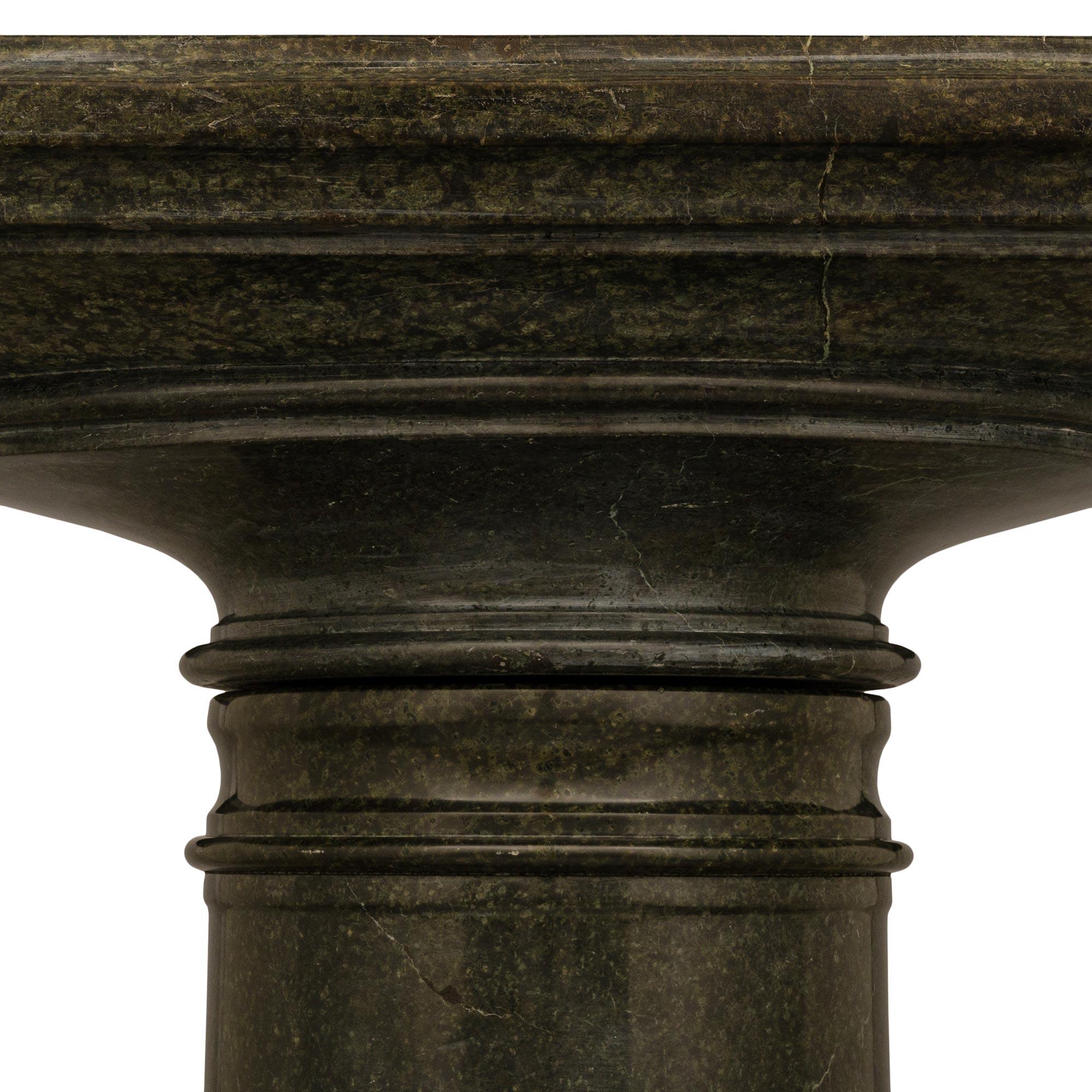 Marble Italian 19th century Serpentine marble pedestal For Sale