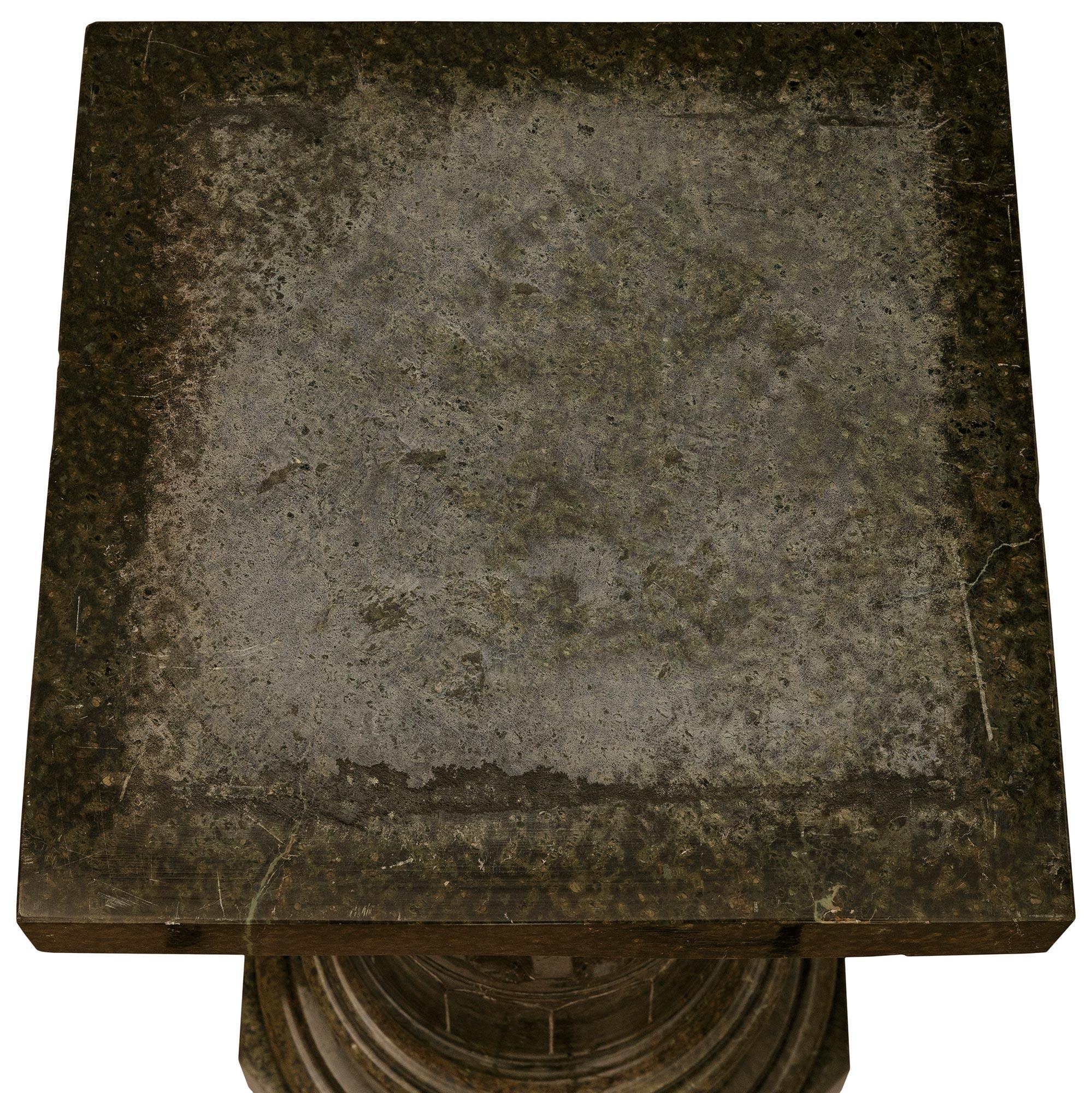 Italian 19th century Serpentine marble pedestal For Sale 2