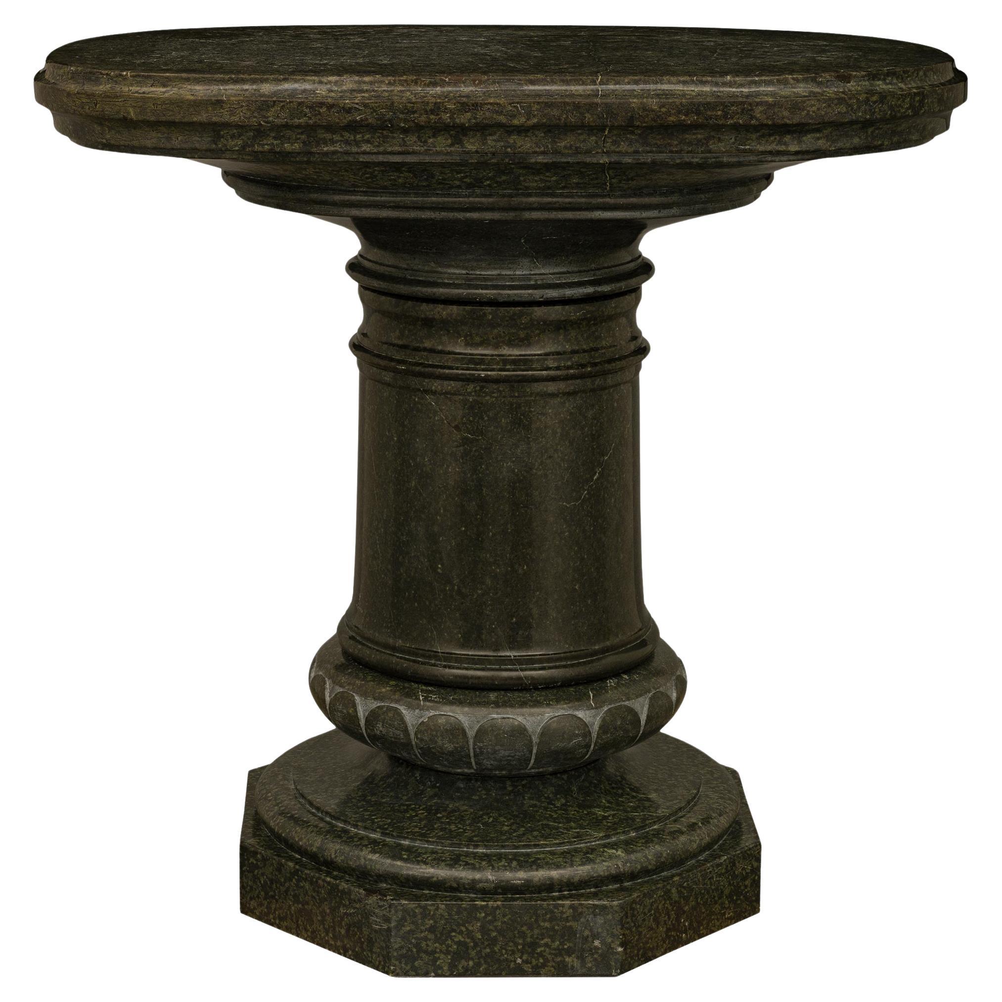 Italian 19th century Serpentine marble pedestal For Sale