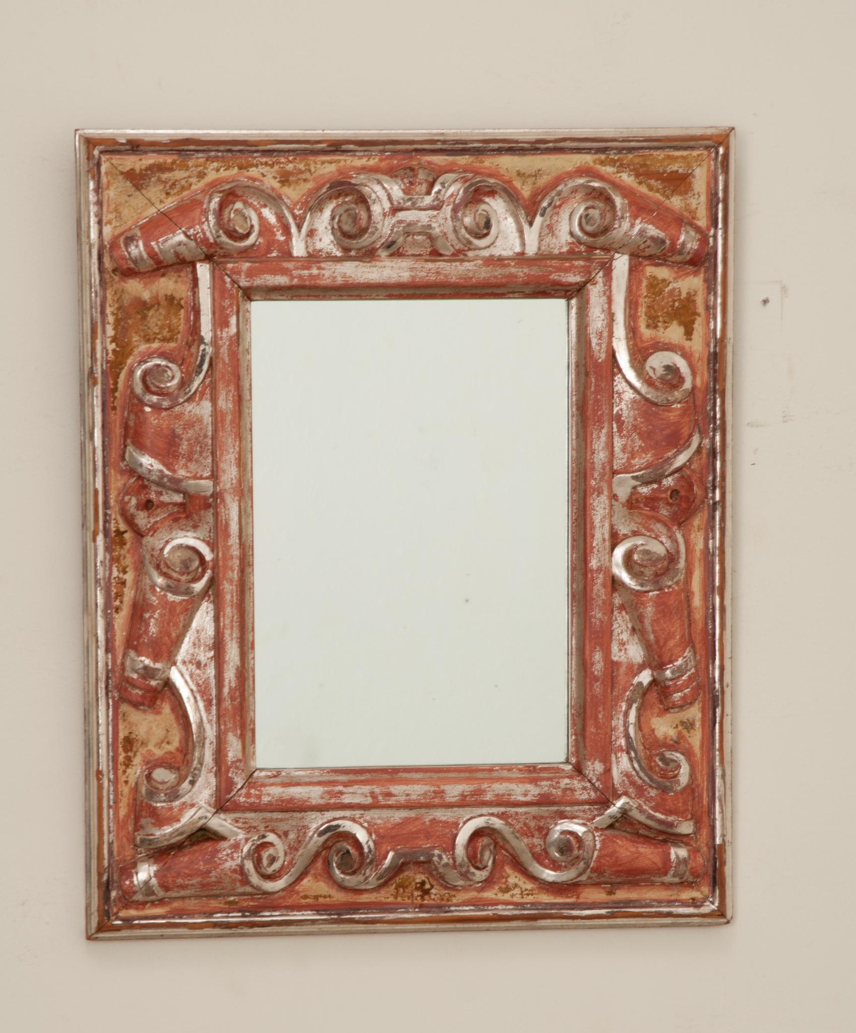 Baroque Italian 19th Century Silver Gilt Mirror For Sale