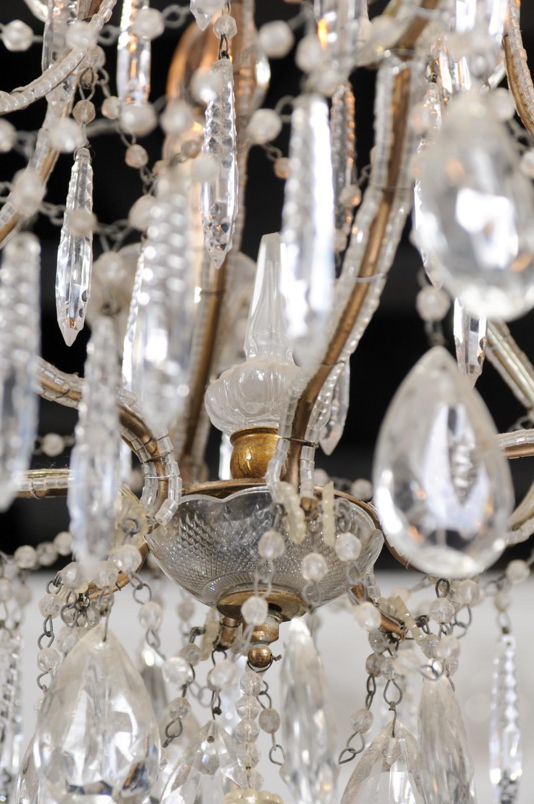 crystal swoop arm chandelier beads