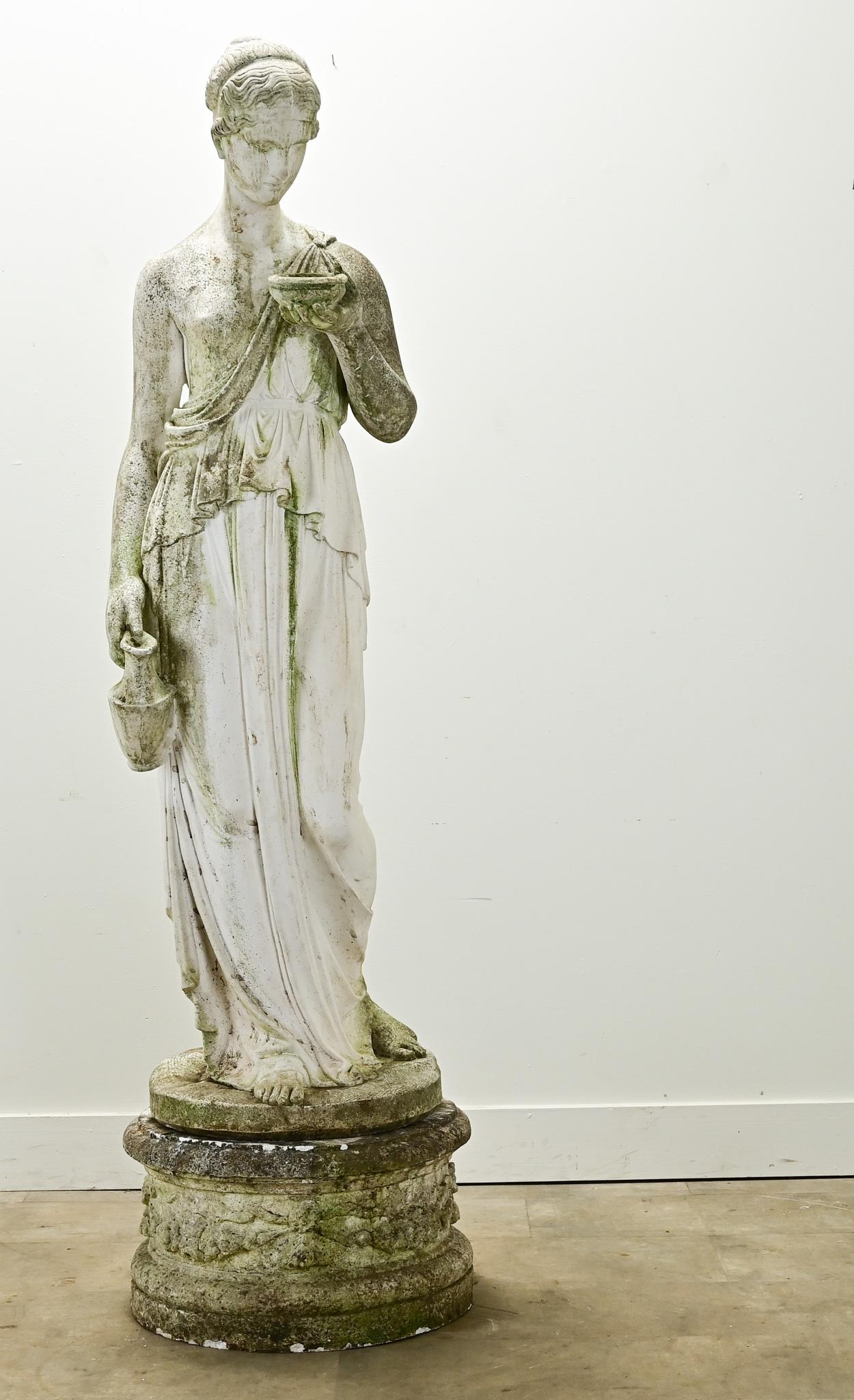 Cast Italian 19th Century Statue of Greek Goddess, Hebe
