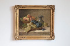 Italian 19th Century Still-Life Oil Painting Depicting Fruits, in Giltwood Frame