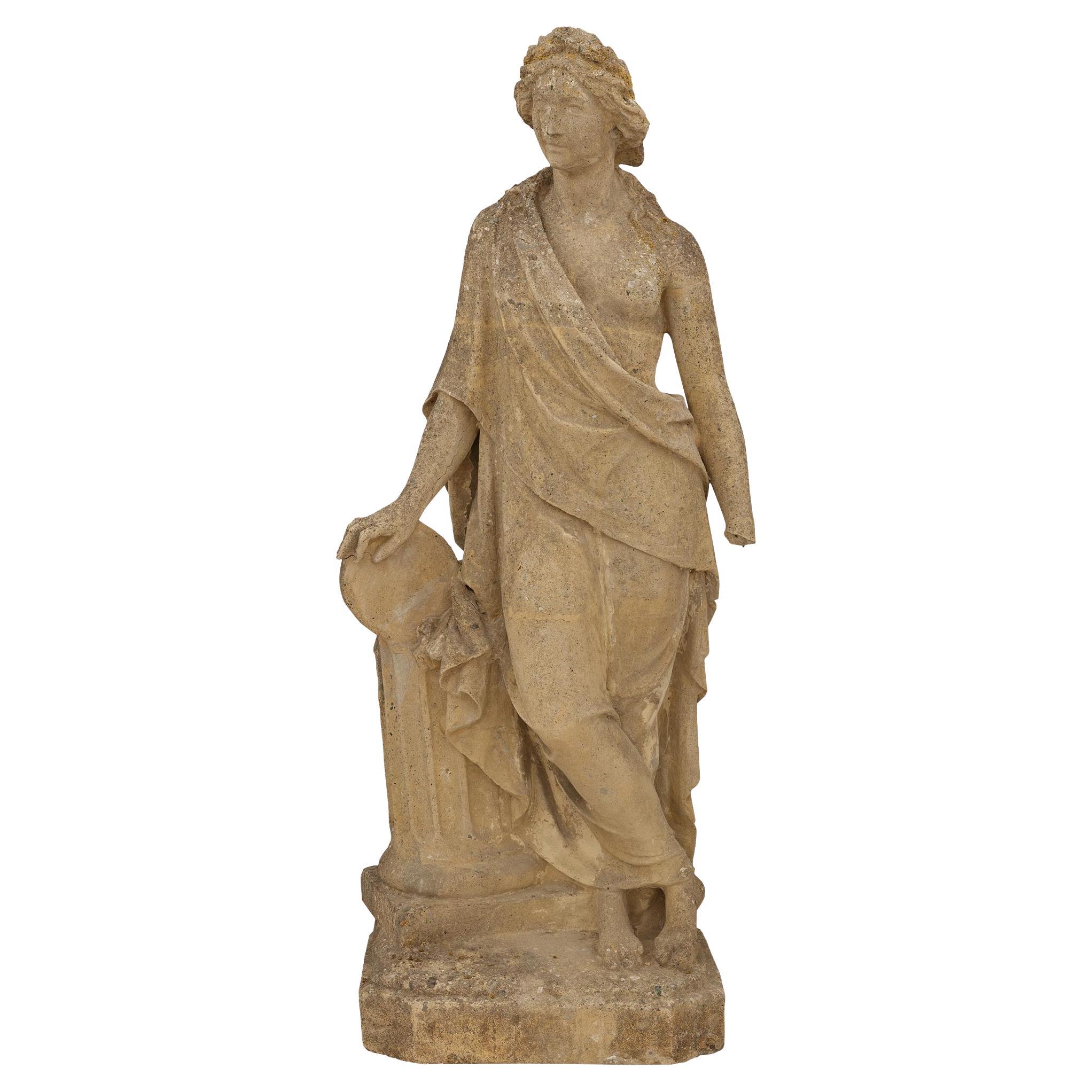 Italian 19th century Stone allegorical statue