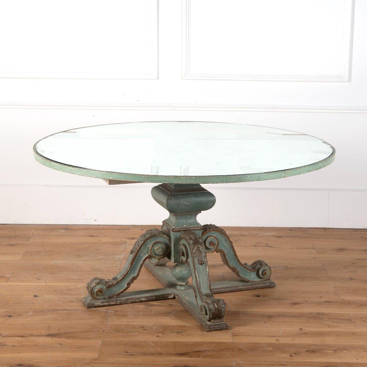 Baroque Italian 19th Century Table with Mirrored Top