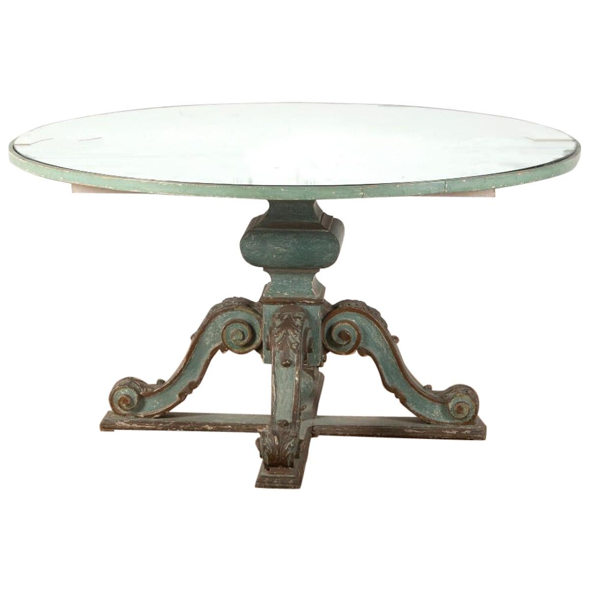 Italian 19th Century Table with Mirrored Top
