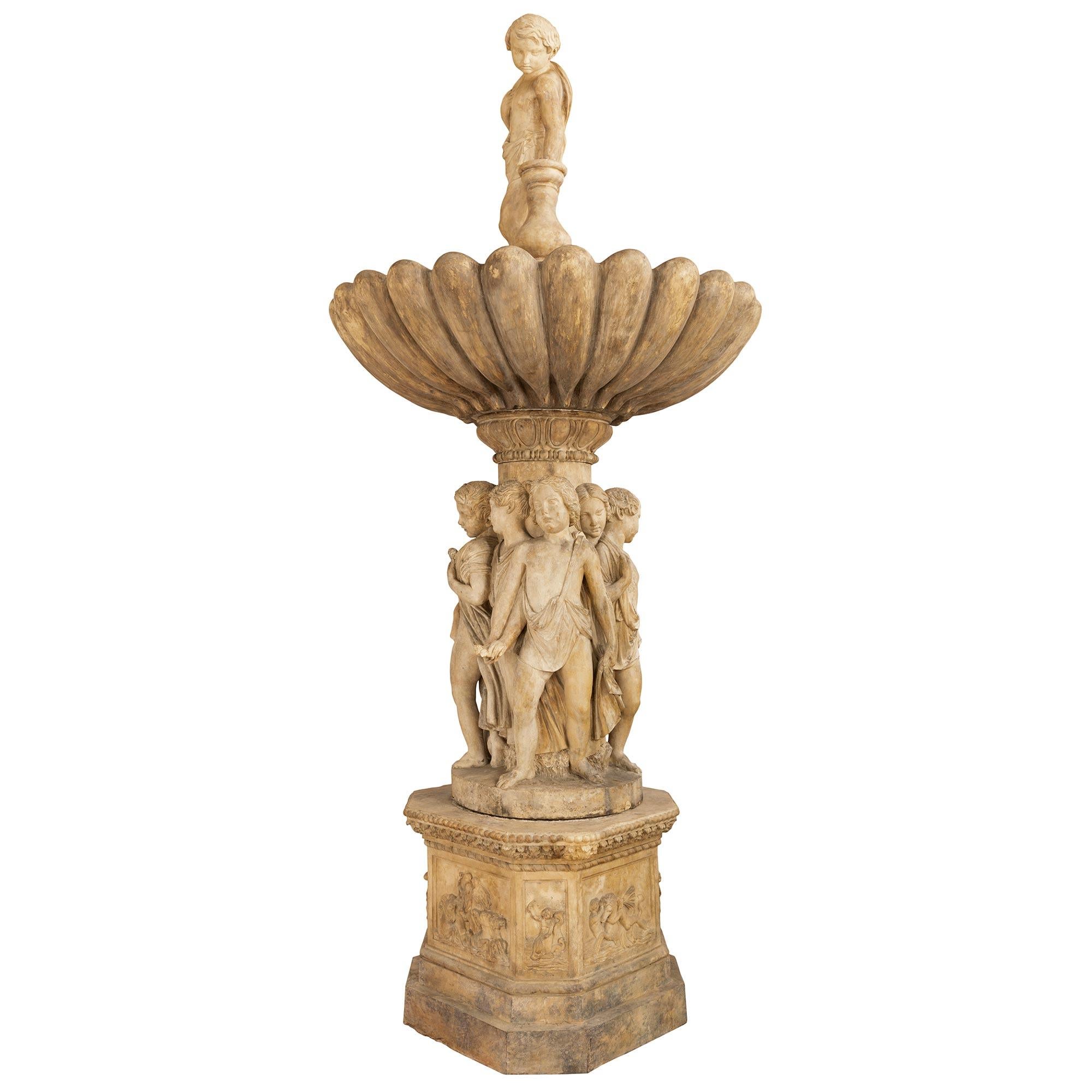 Fontaine italienne en terre cuite du 19e siècle Bon état - En vente à West Palm Beach, FL