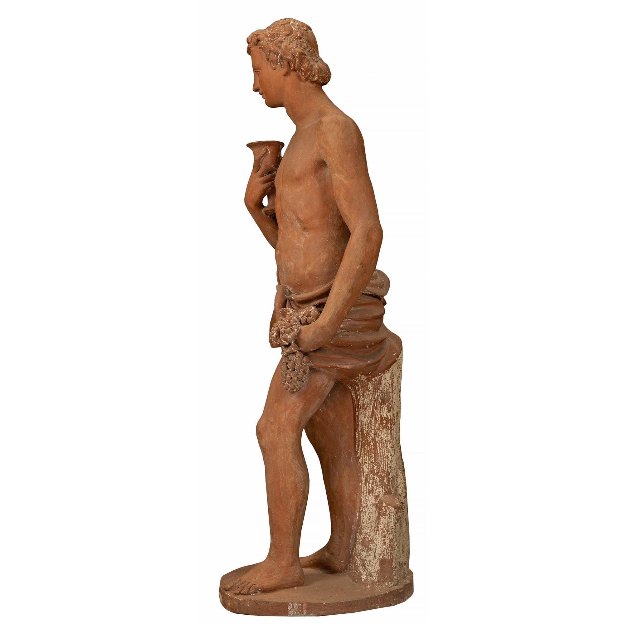 Italian 19th Century Terra Cotta Statue of a Young Bacchus For Sale 1
