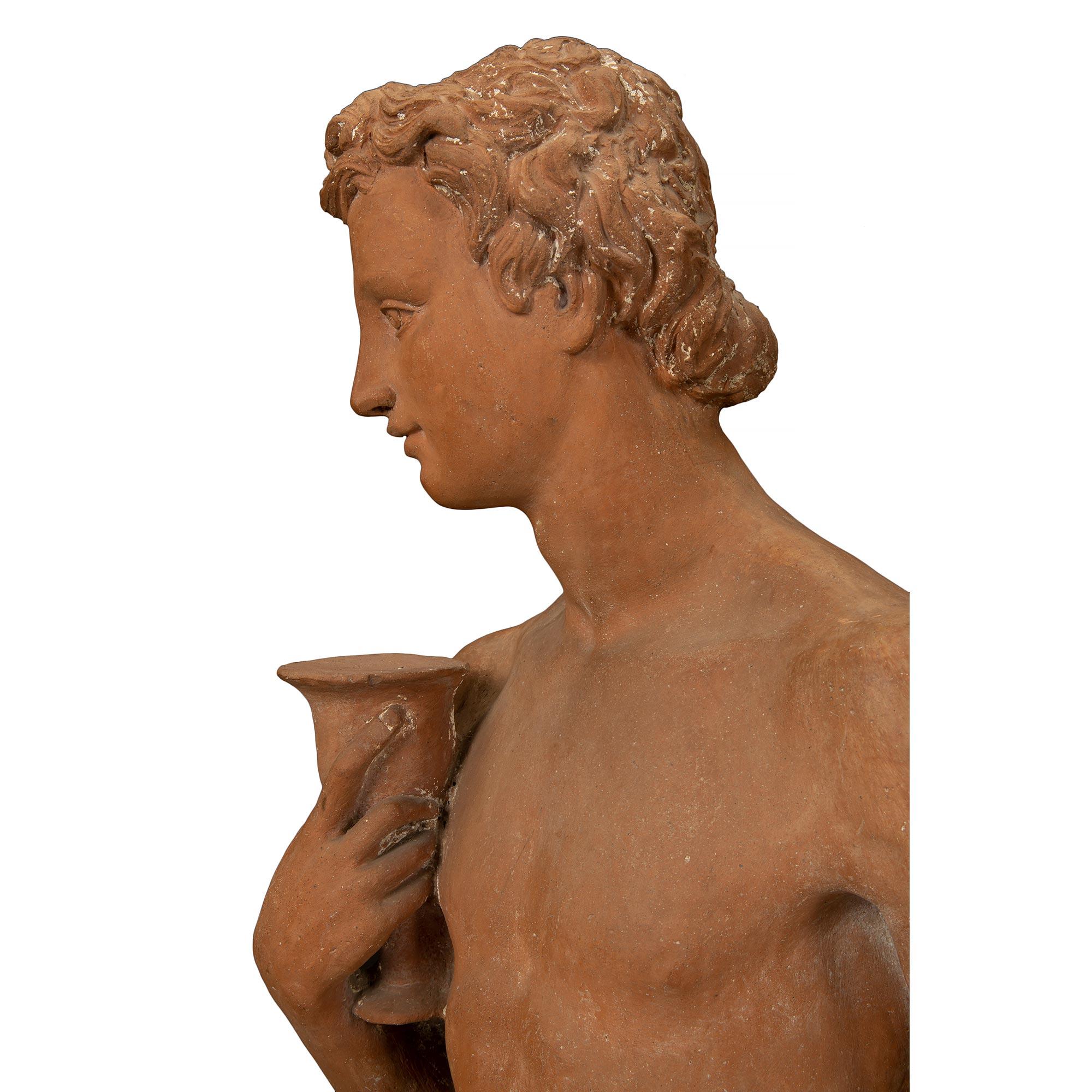 Italian 19th Century Terra Cotta Statue of a Young Bacchus For Sale 4