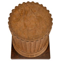 Italian 19th Century Terra Cotta Statue on its Original Pedestal