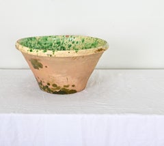 Italienische glasierte Terrakotta-Mischschale aus dem 19. Jahrhundert