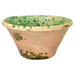 Antique Italian 19th Century Terracotta Glazed Mixing Bowl