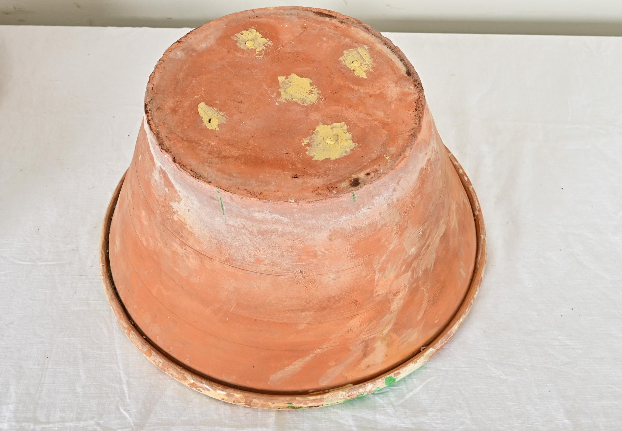 Cuenco italiano de terracota para passata del siglo XIX Terracota en venta