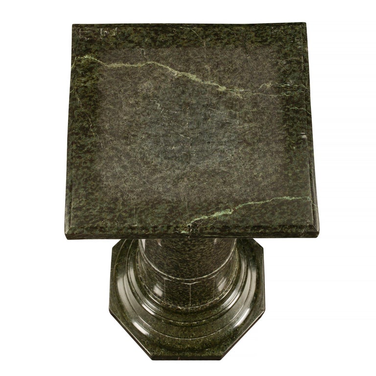 Italian 19th Century Three Piece Green Marble Pedestal For Sale at 1stDibs