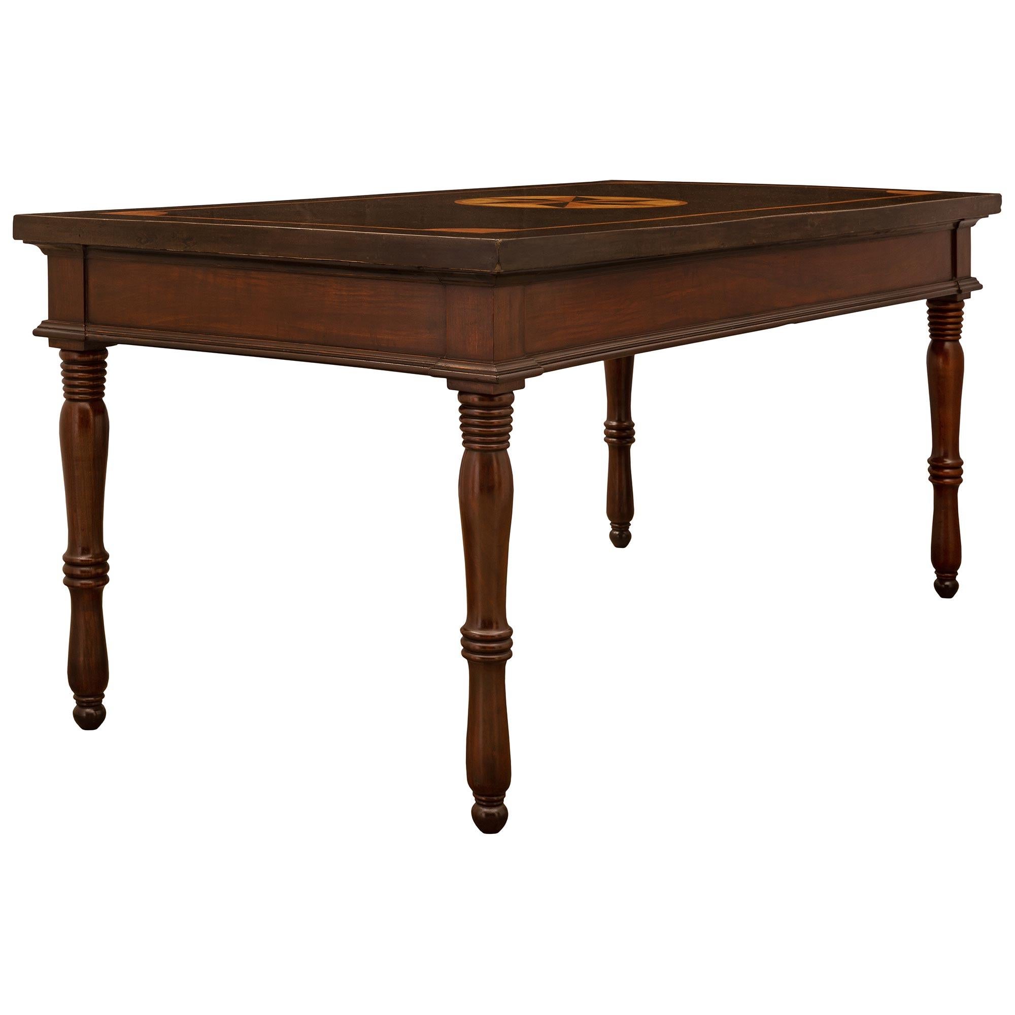 Italian 19th Century Tuscan St. Walnut and Scagliola Center Table In Good Condition For Sale In West Palm Beach, FL