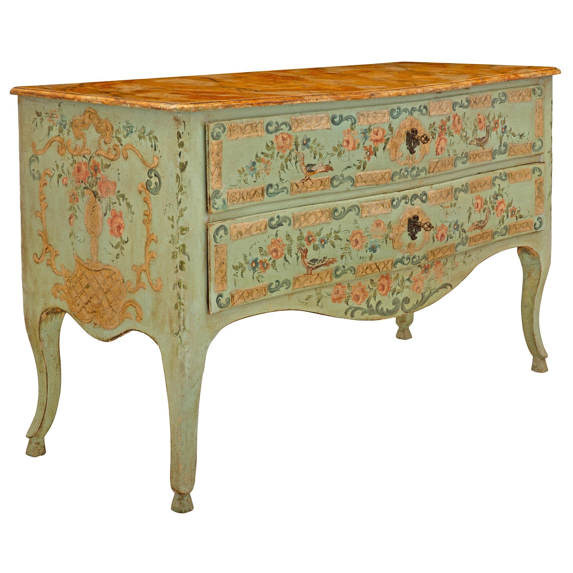 Patinated Italian 19th Century Two Drawer Commode For Sale