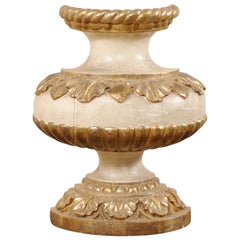 Italian 19th Century Urn-Carved Wood Fragment with it's Original Finish and Gilt