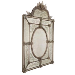 Italian 19th Century Venetian and Murano Glass Triple Framed Mirror