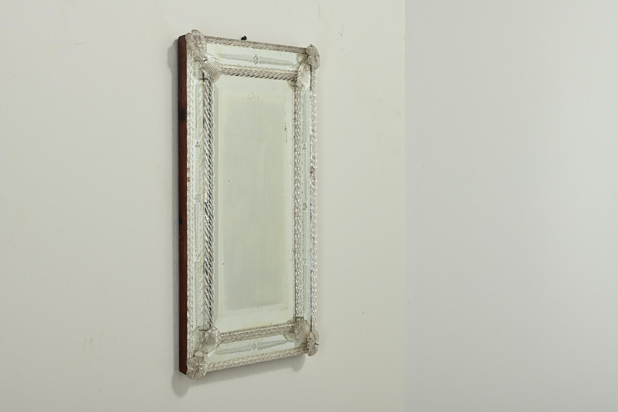 Etched Italian 19th Century Venetian Mirror For Sale