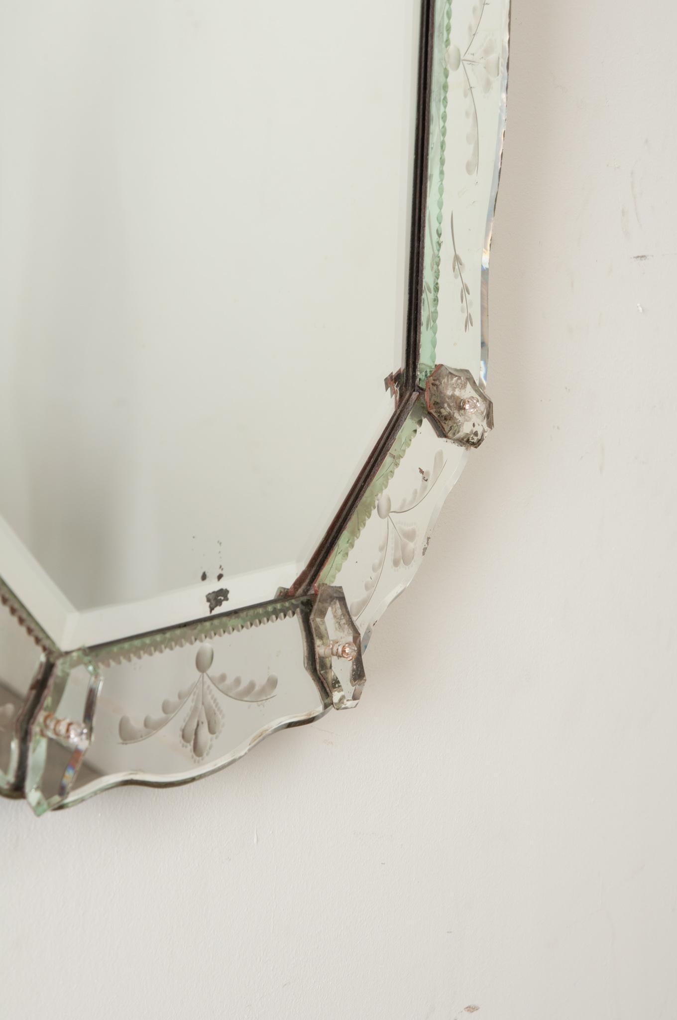 Glass Italian 19th Century Venetian Octagon Mirror