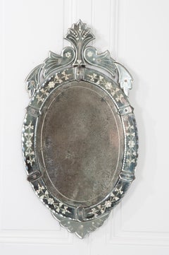 Italienischer venezianischer Ovalspiegel aus dem 19.