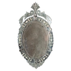 Vintage Italian 19th Century Venetian Oval Mirror