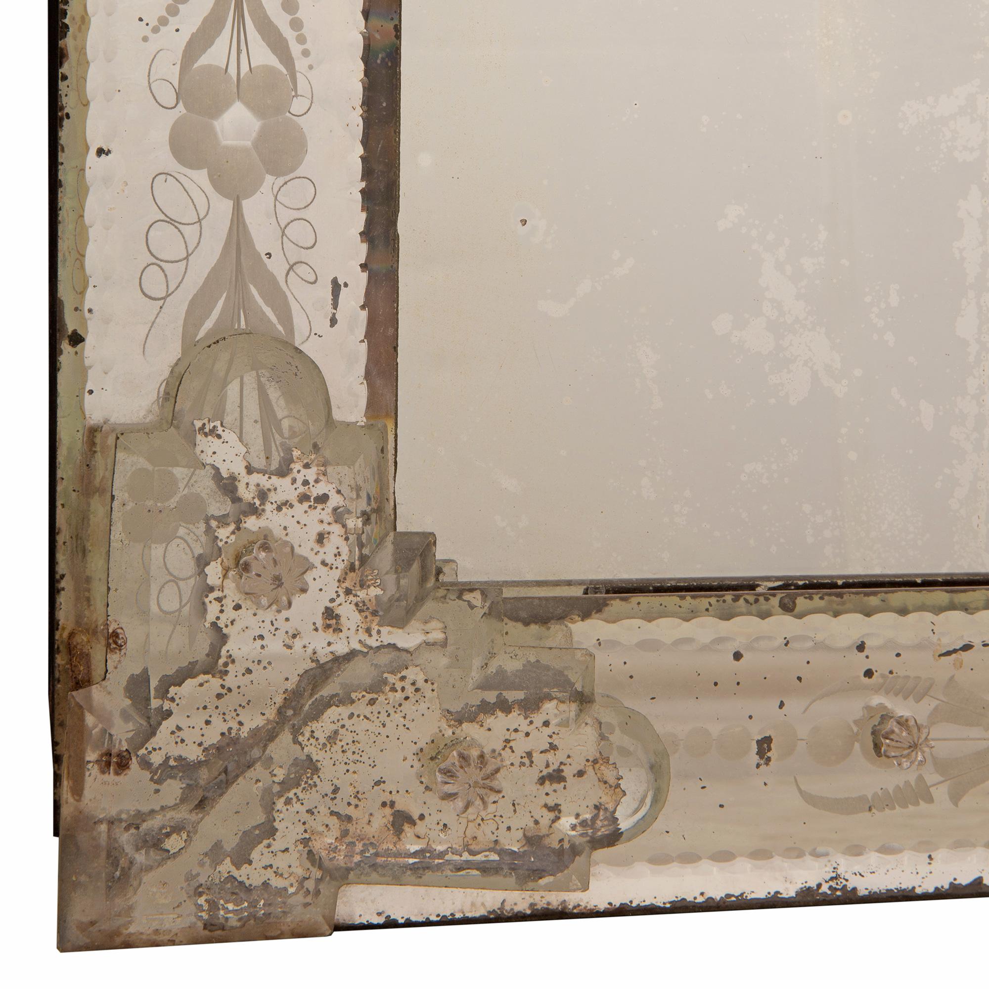 Italian 19th Century Venetian St. Etched Mirror For Sale 2