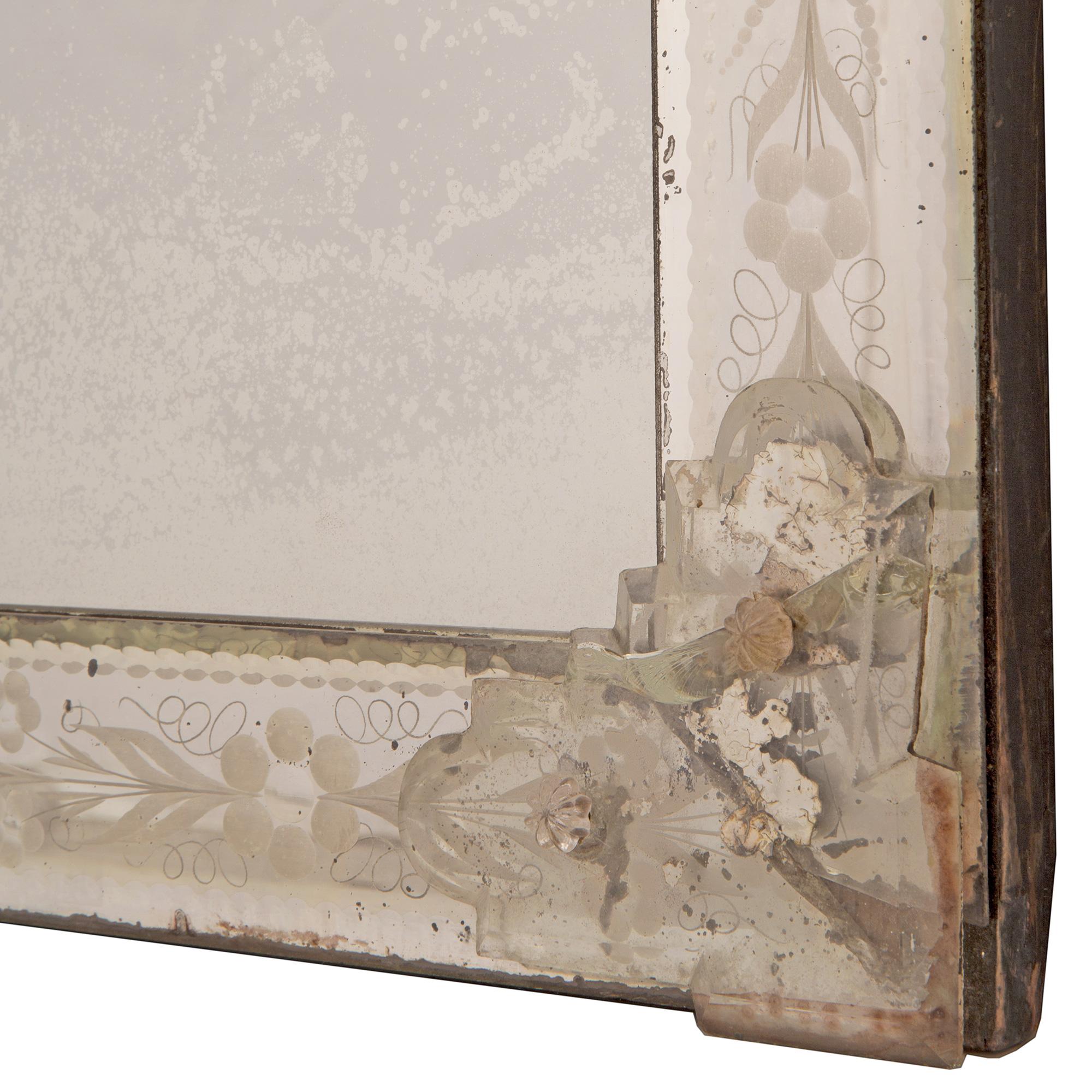 Italian 19th Century Venetian St. Etched Mirror For Sale 3