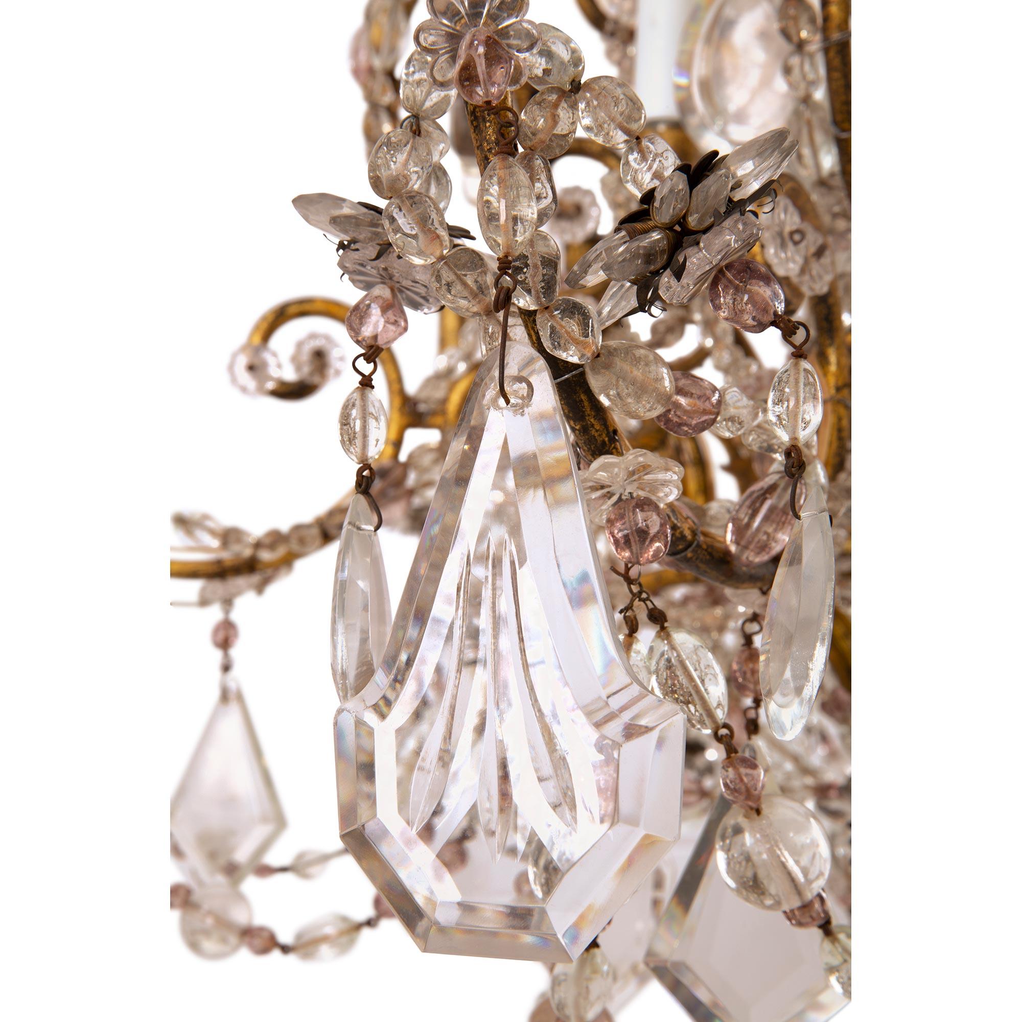 Italian 19th Century Venetian St. Gilt Metal, Crystal and Glass Chandelier 3