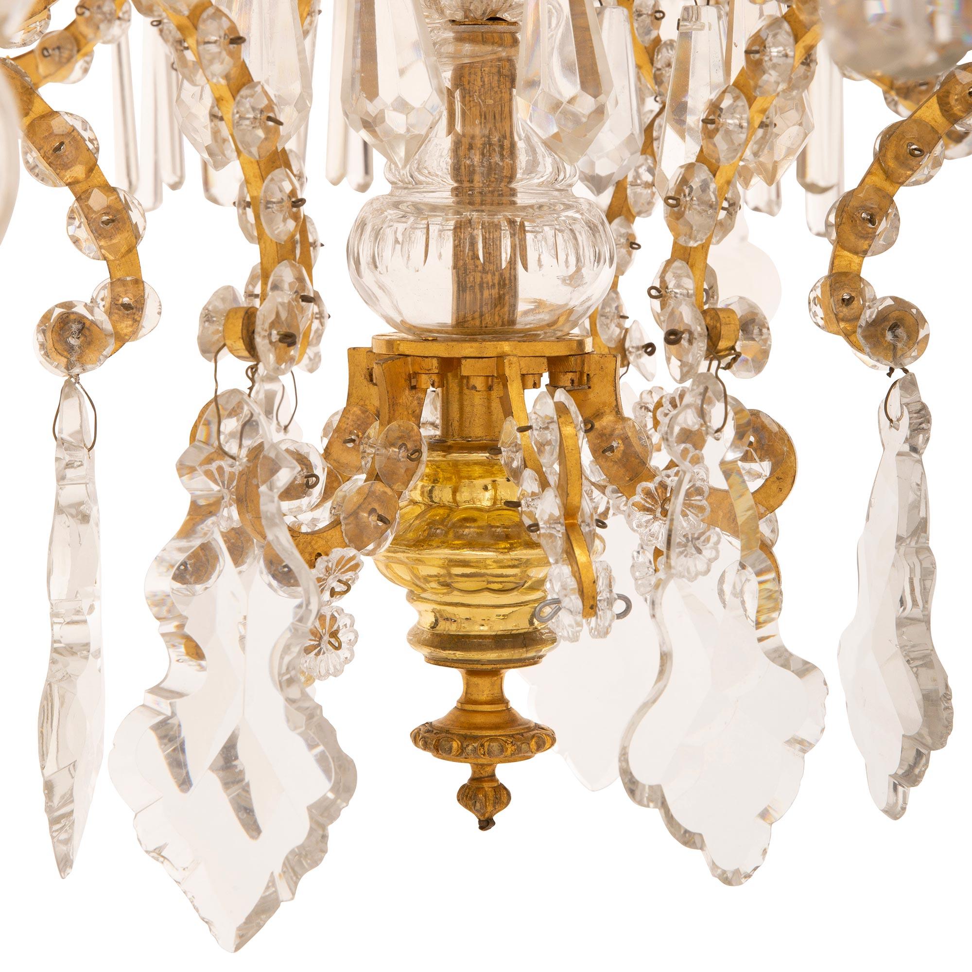 Italian 19th Century Venetian St. Ormolu and Crystal Chandelier For Sale 4