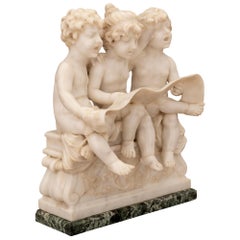 Italienische Statue aus Verde-Antico- und weißem Carrara-Marmor aus dem 19. Jahrhundert