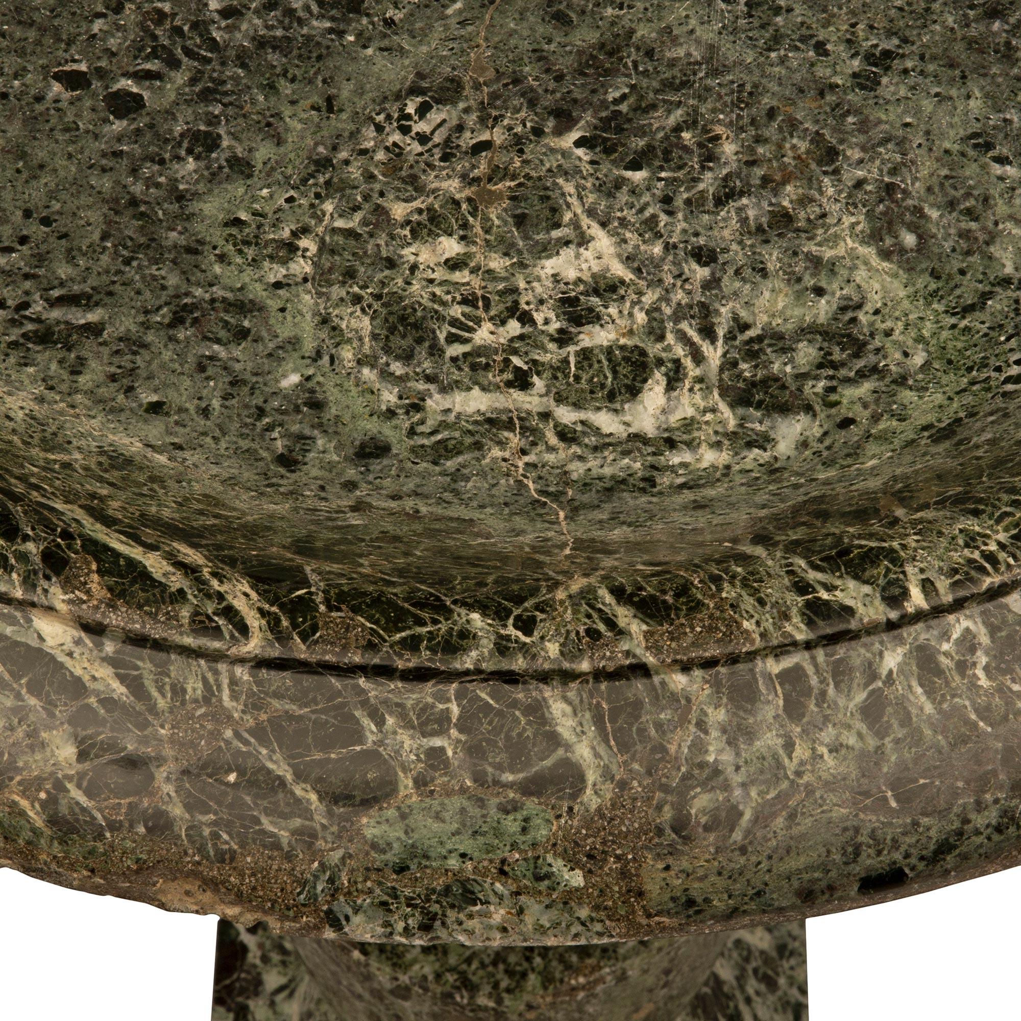 Italian 19th Century Verde Maurin Marble Bird Bath For Sale 1