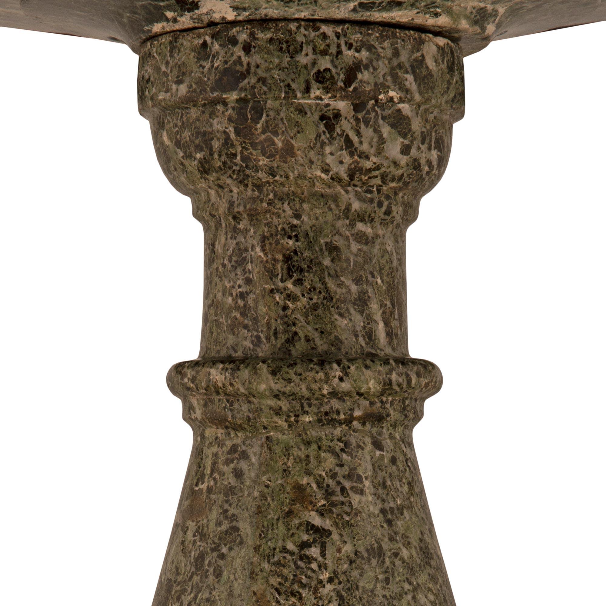 Italian 19th Century Verde Maurin Marble Bird Bath For Sale 2