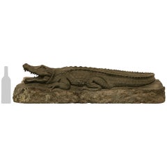 Italian 19th century Verde Prato marble Alligator, from Florence