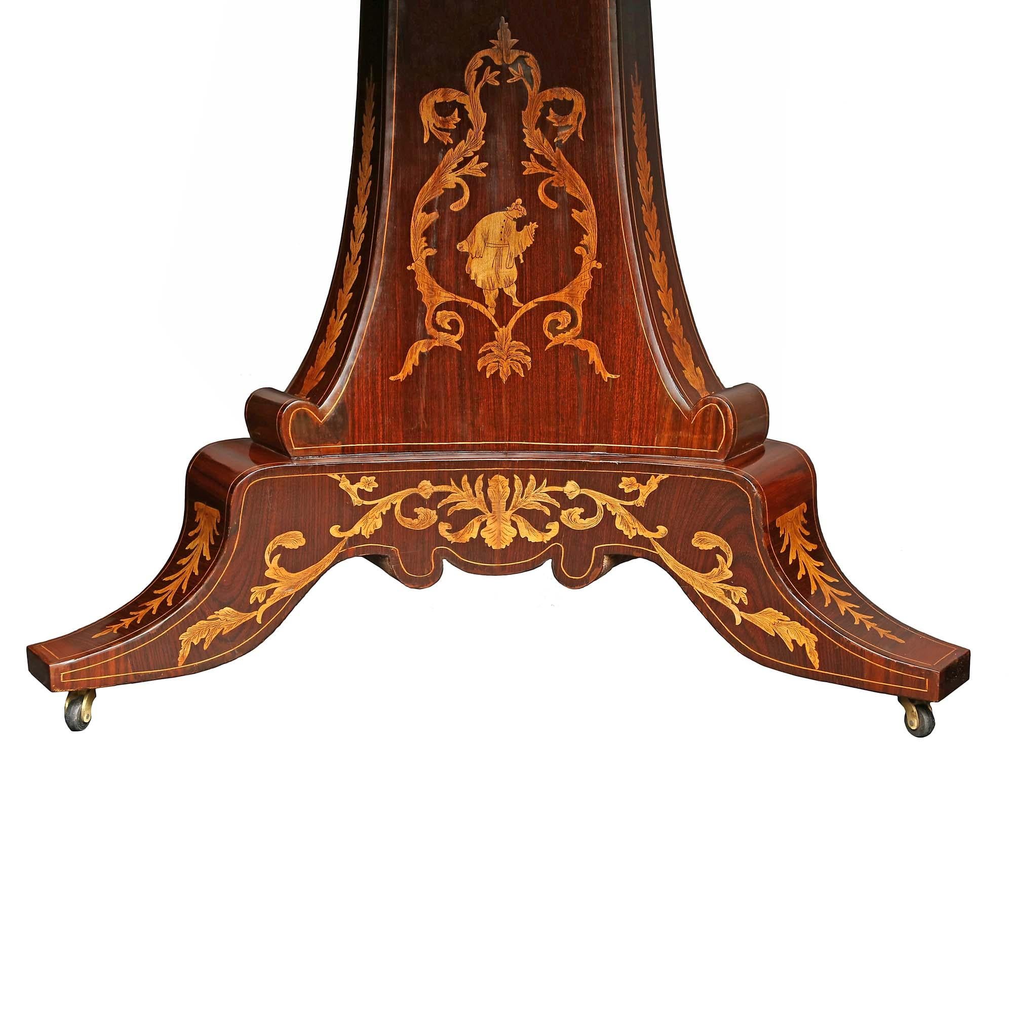 Italian 19th Century Walnut and Fruitwood Inlaid Center Table For Sale 5