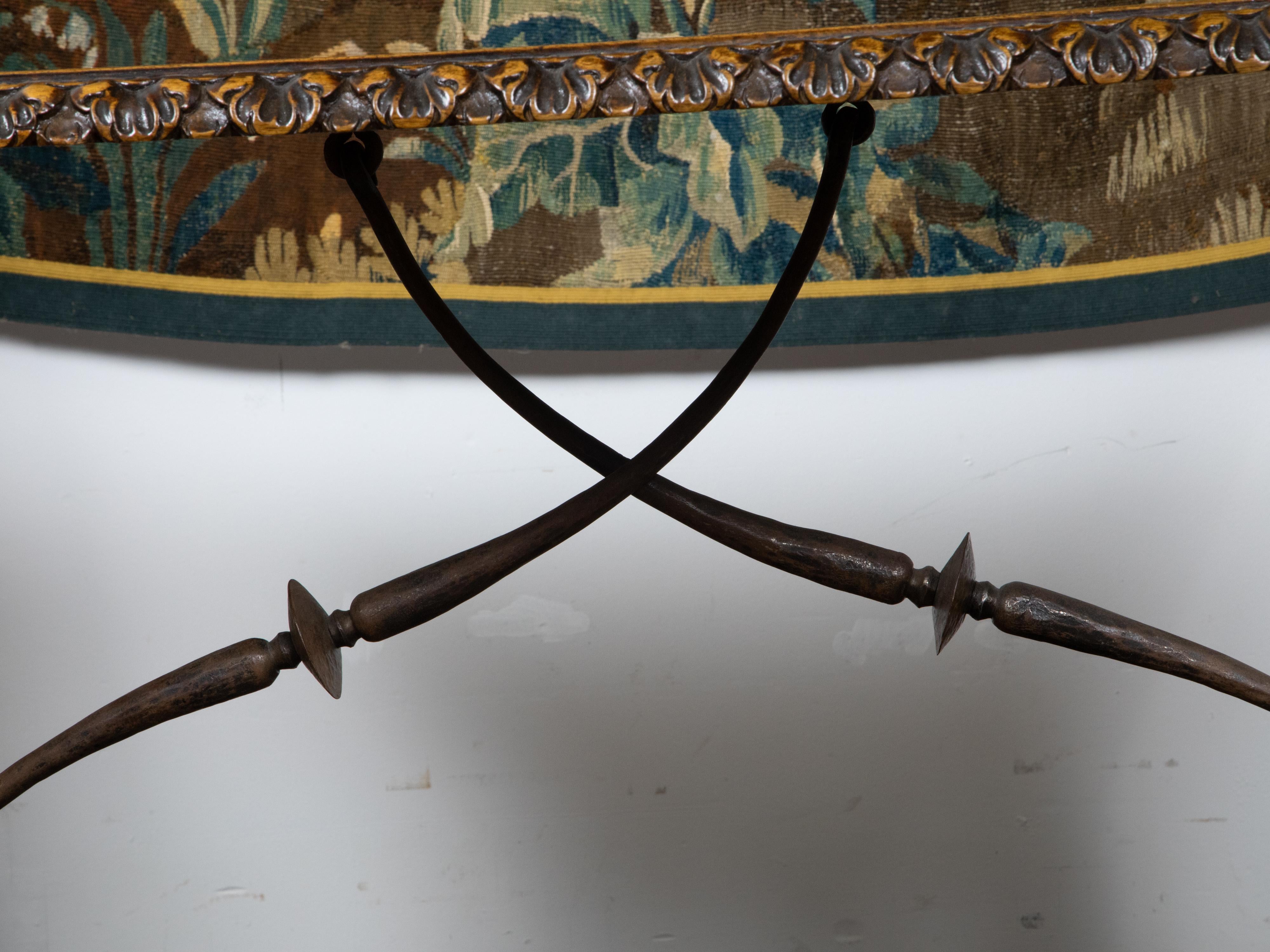 Italian 19th Century Walnut Baroque Style Fratino Table with Carved Lyre Legs For Sale 7
