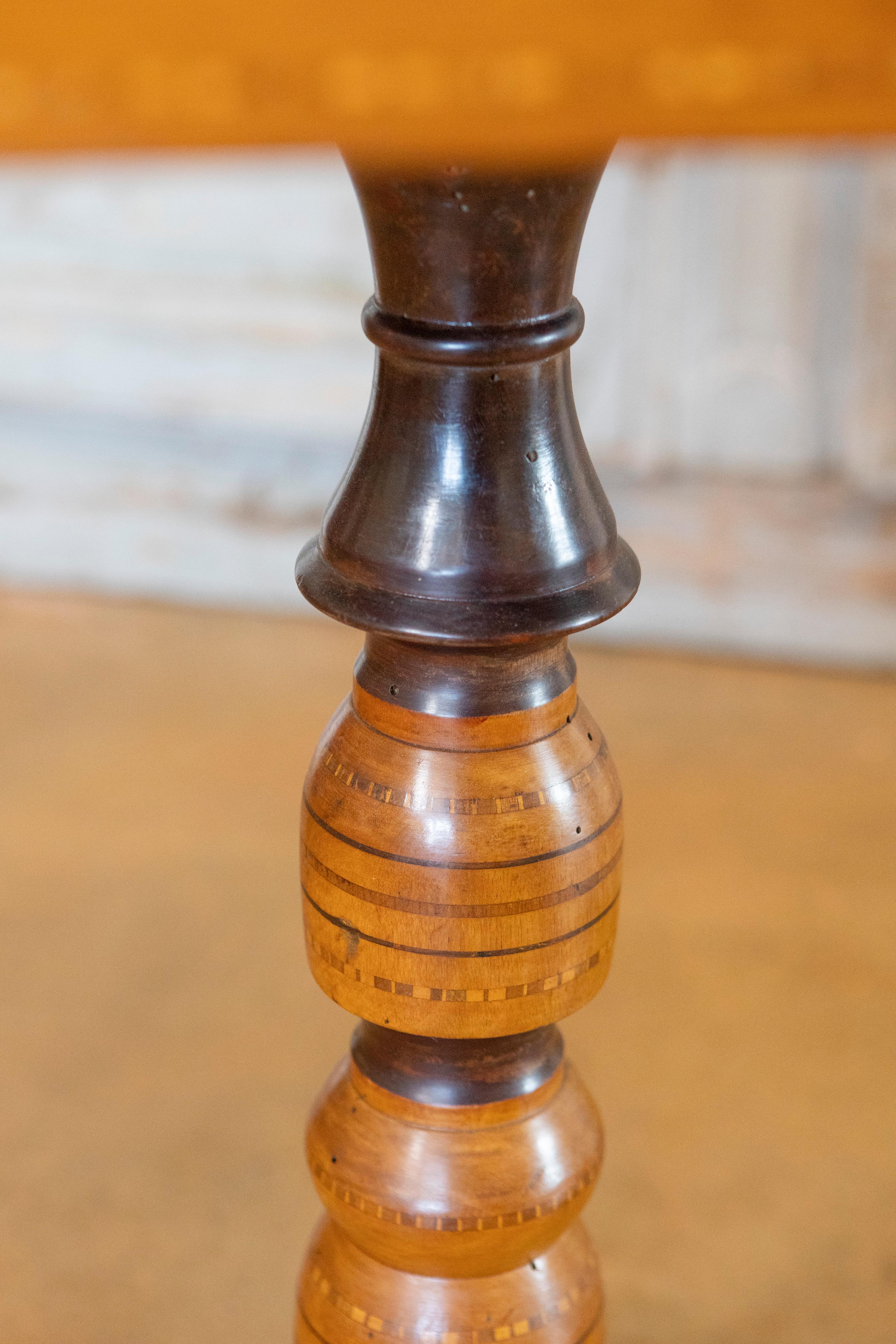 Italian 19th Century Walnut, Mahogany and Ash Game Side Table with Marquetry Top For Sale 3