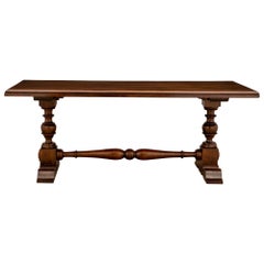 Italian 19th Century Walnut Refractory Dining Table