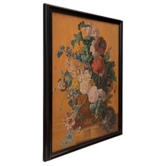 Italian 19th Century Watercolor Painting Named Flowers in a Vase