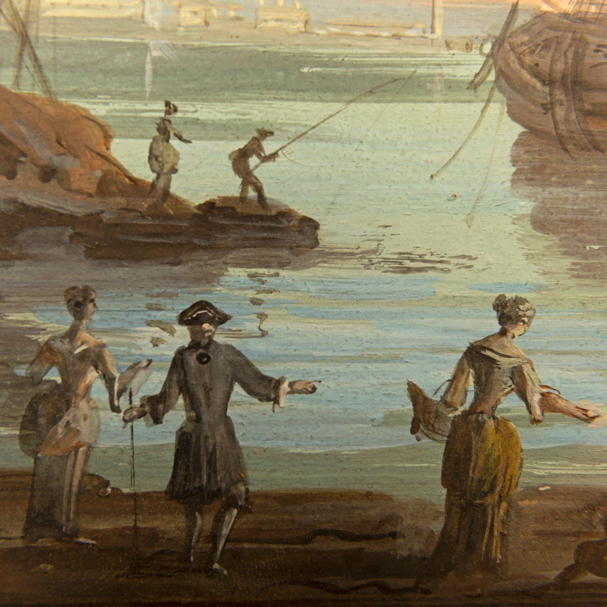 Peinture à l'aquarelle italienne du XIXe siècle représentant la baie de Venise en vente 1