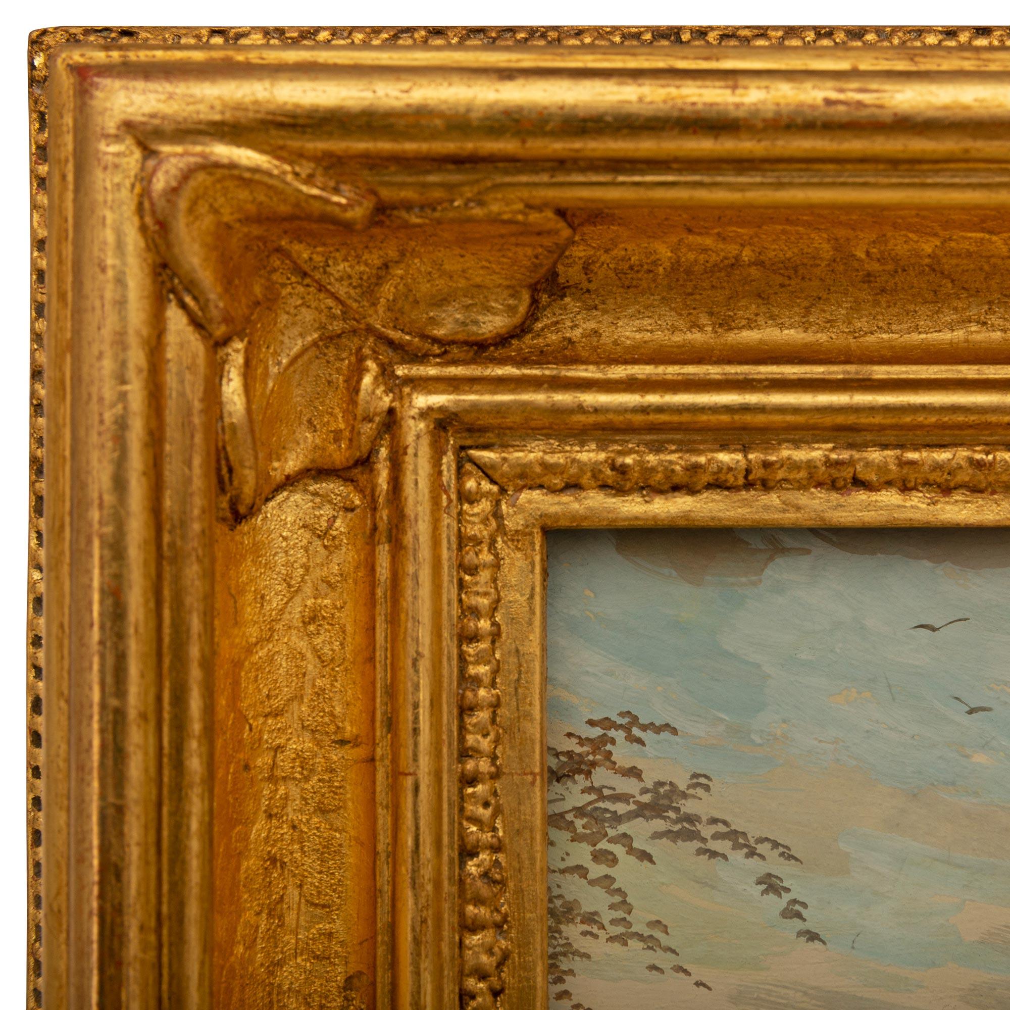 Peinture à l'aquarelle italienne du XIXe siècle représentant la baie de Venise en vente 3