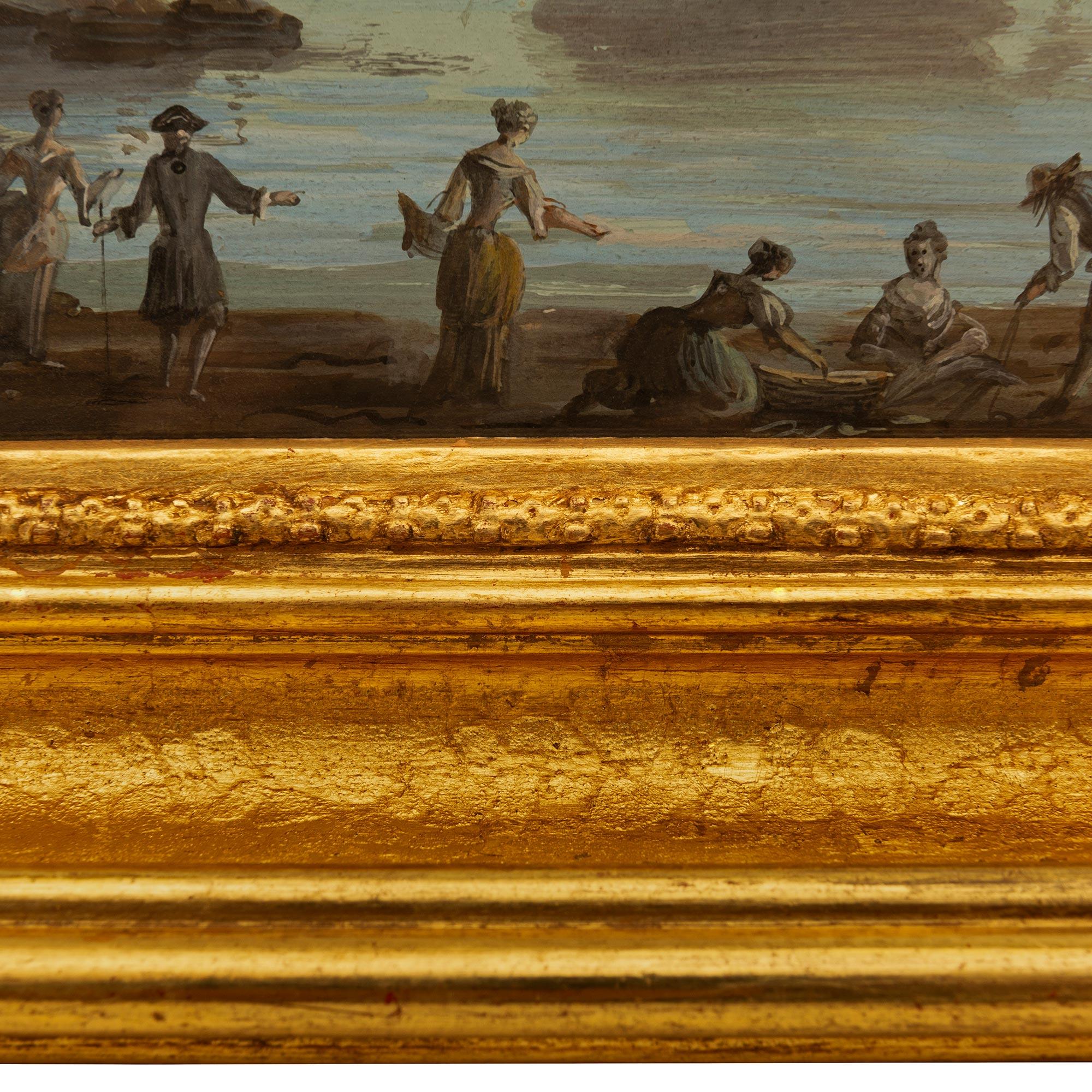 Peinture à l'aquarelle italienne du XIXe siècle représentant la baie de Venise en vente 4