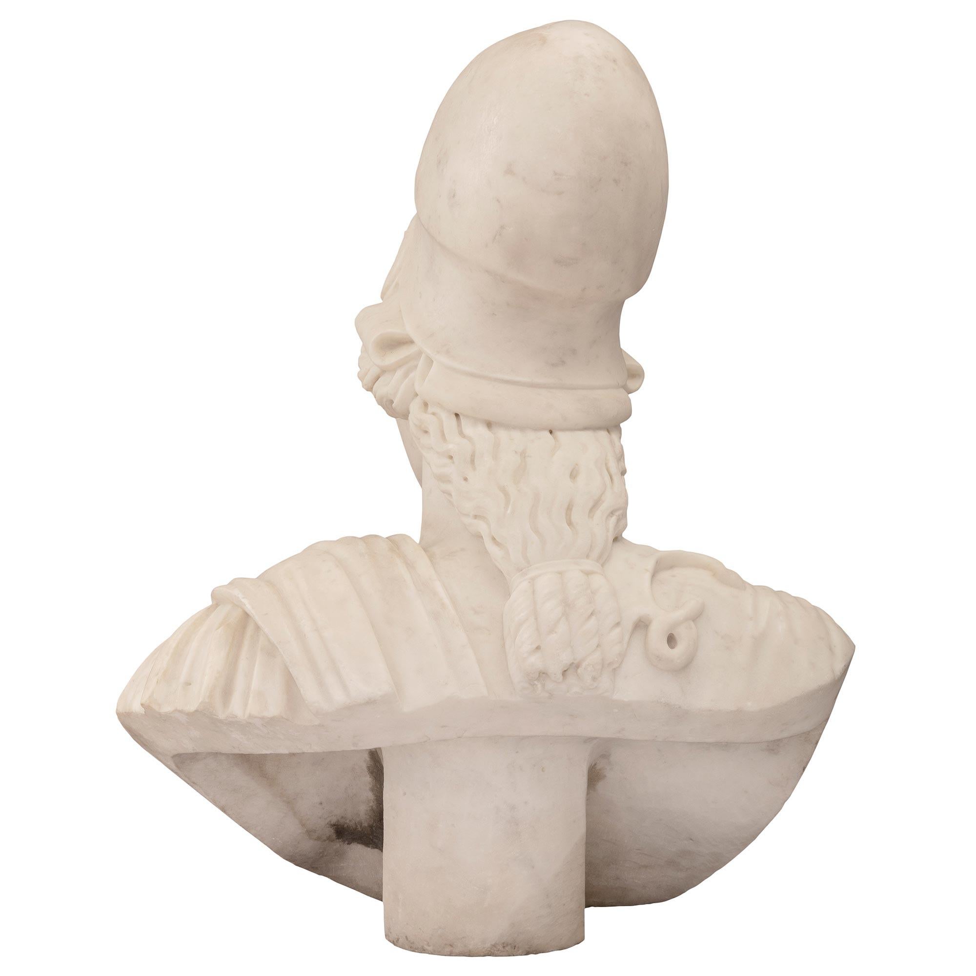 Italian 19th Century White Carrara Marble Bust of Athena of Velletri In Good Condition In West Palm Beach, FL